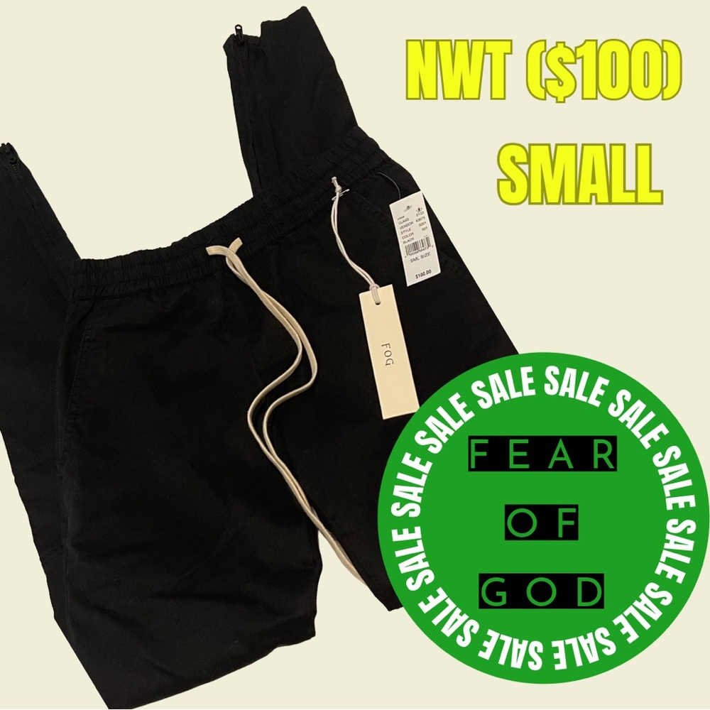 Fear Of God Essentials Black Drawstring Jogger Pants NWT Small Streetwear Luxury